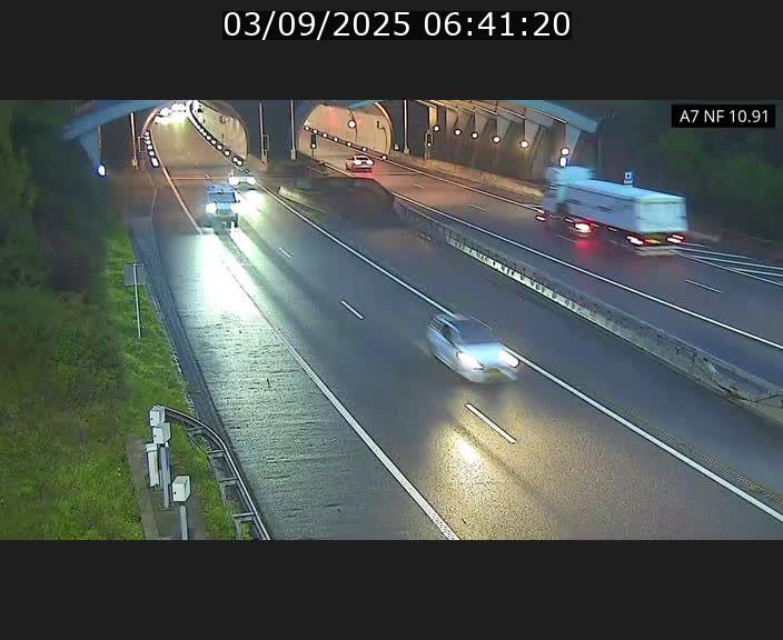 Caméra trafic Luxembourg - A7, Tunnel Gousselerbierg, entrée sud, direction Mersch