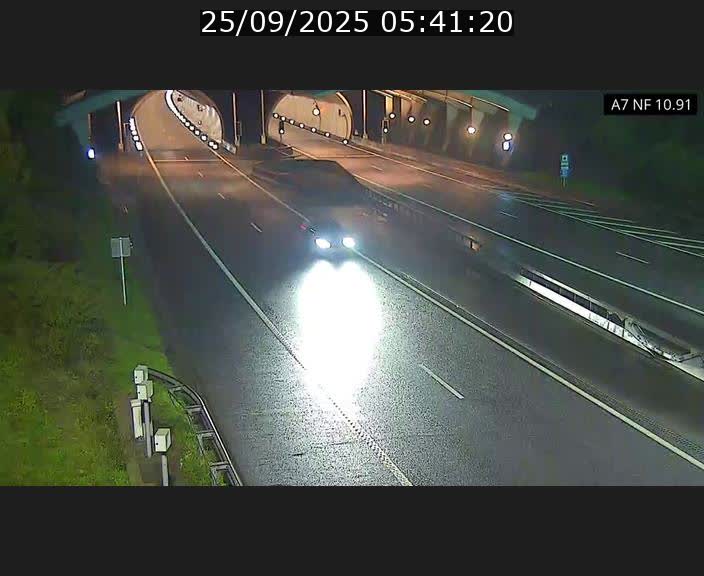 Caméra trafic Luxembourg - A7, Tunnel Gousselerbierg, entrée sud, direction Mersch