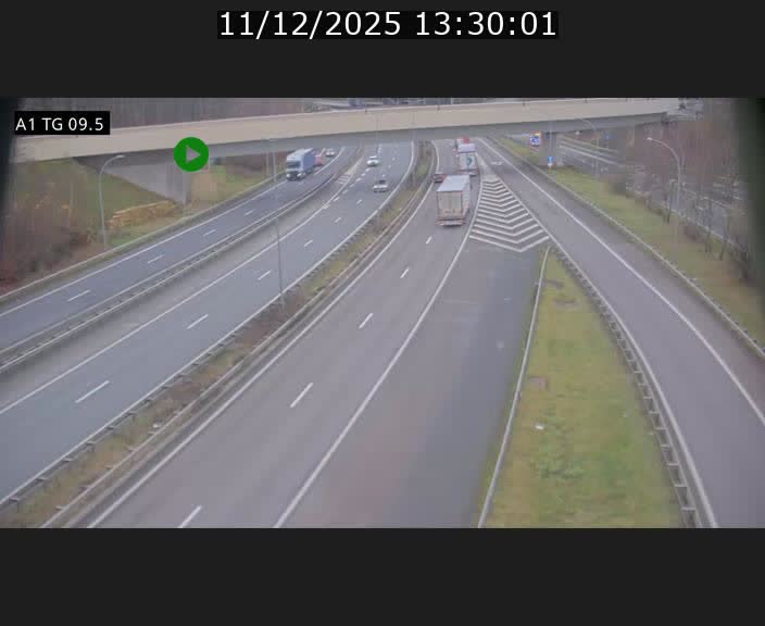 Traffic live webcam Luxembourg Jonction Grünewald - A1 direction Luxembourg-ville - BK 9.5
