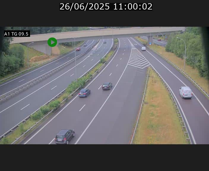 Traffic live webcam Luxembourg Jonction Grünewald - A1 direction Luxembourg-ville - BK 9.5