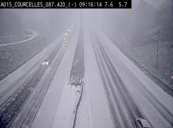 Webcam autoroute Belgique - Viesville - E42 direction Mons - BK 84.35