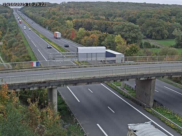 Caméra autoroute France - A31, Zoufftgen direction Luxembourg-ville, à la frontière entre la France et le Luxembourg