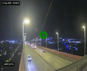 Webcam autoroute sur le périphérique de Bordeaux (A630) au nord de la ville. Caméra située sur le Pont d'Aquitaine.