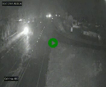 Vue en direct de l'autoroute A10 grâce à un drône situé au-dessus du péage de Virsac