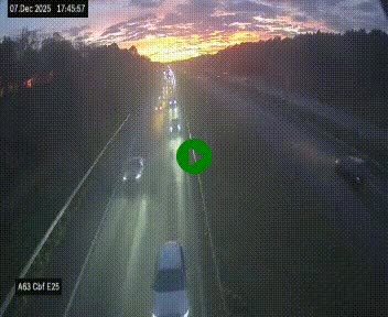 Webcam autoroute A63 en périphérie de Bordeaux au sud-est de la ville, en provenance du bassin d'Arcachon. Vue orientée vers Bordeaux