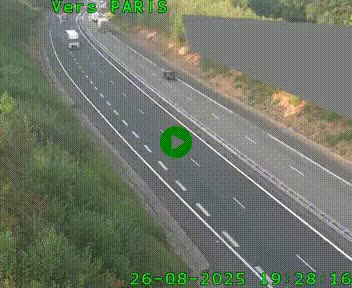 Caméra routière sur l'autoroute A20 à Saint-Pardoux-l'Ortigier, à la jonction avec l'A89. Vue orientée vers Paris