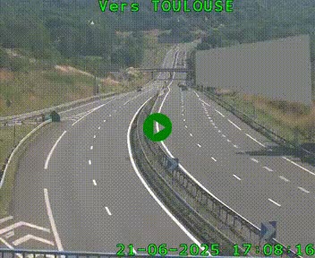Caméra routière sur l'autoroute A20 à Noailles, en périphérie de Brive-la-Gaillarde. Vue orientée vers Toulouse