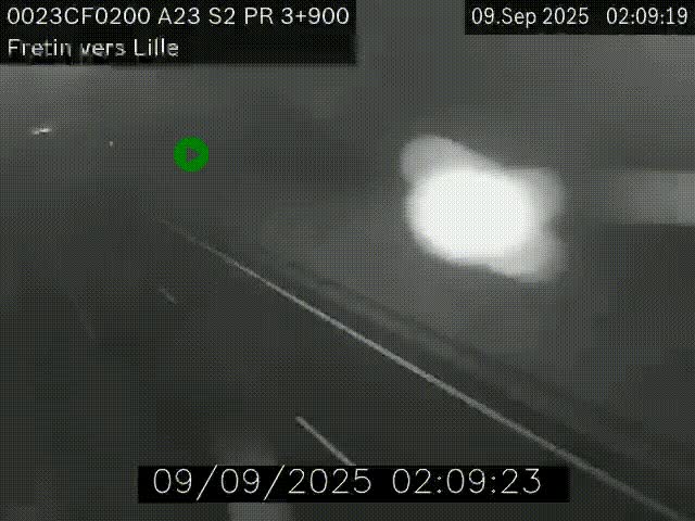 Webcam autoroute A23 à hauteur de Fretin. Vue orientée vers Lille