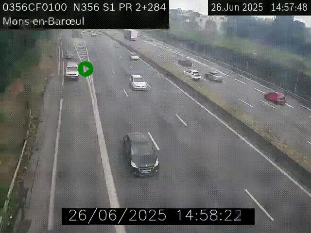 Webcam à l'entrée de Lille en direction du périphérique, à proximité de Mons-en-Baroeul sur la N356