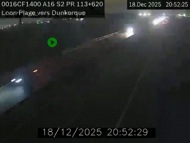 Webcam autoroute A16 à hauteur de Loon-Plage. Vue orientée vers Dunkerque et la Belgique.