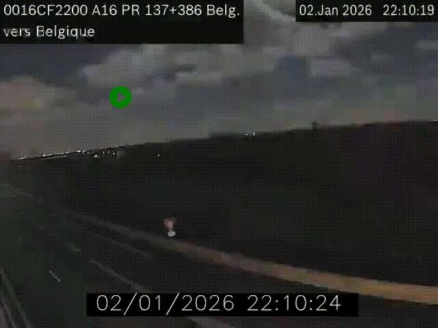 Webcam à la frontière franco-belge au niveau de Bray-Dunes/De-Panne sur l'autoroute A16. Vue orientée vers la Belgique
