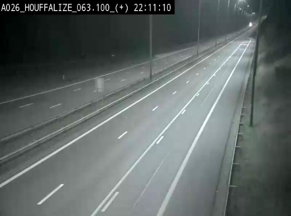 Webcam autoroute des Ardennes (E25/A26) à hauteur d'Houffalize. Vue orientée vers Baraque de Fraiture