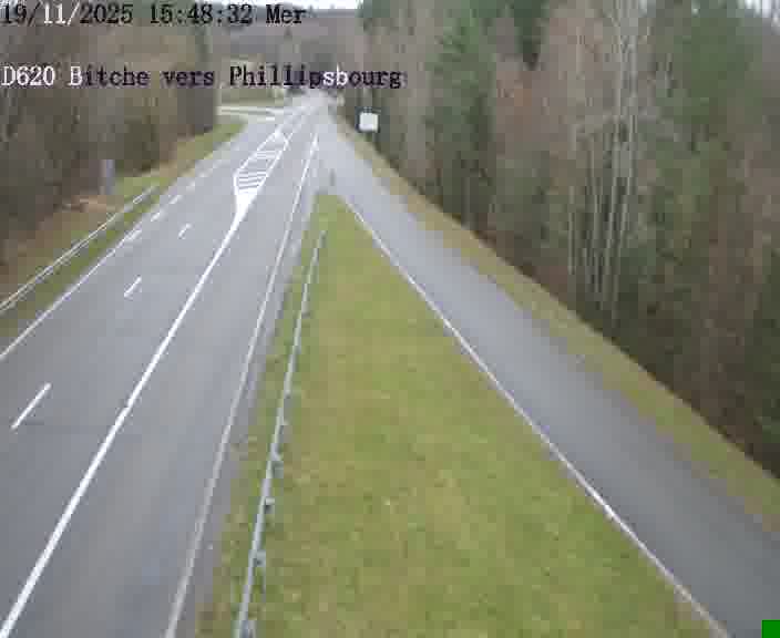 Webcam sur la D620, sur le contournement de Bitche. Vue orientée vers Philippsbourg