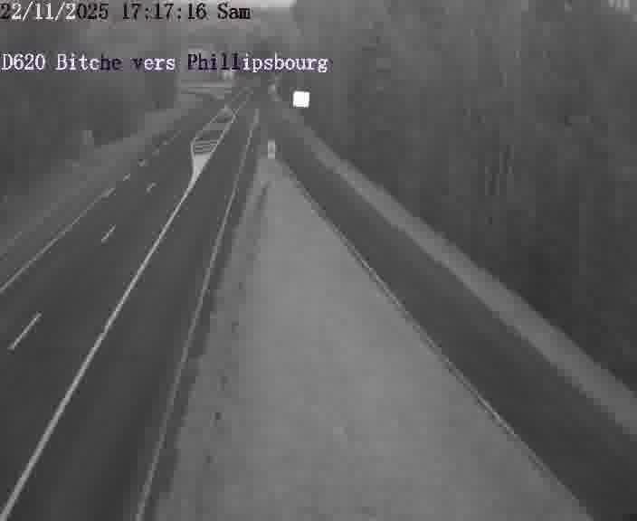 Webcam sur la D620, sur le contournement de Bitche. Vue orientée vers Philippsbourg