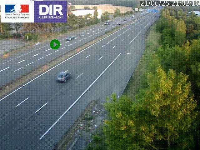 Caméra de circulation à Saint-Priest à la jonction entre l'A43 et l'A46 en direction de Marseille
