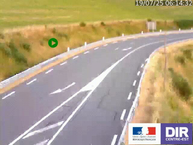 Webcam sur le col Pin Bouchain, vue orientée vers Roanne, en provenance de Lyon sur la nationale 7 (N7)