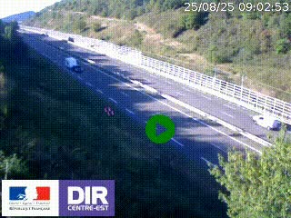 Webcam au niveau du col de Bois Clair à hauteur de Cluny sur la N79. Vue orientée vers Mâcon