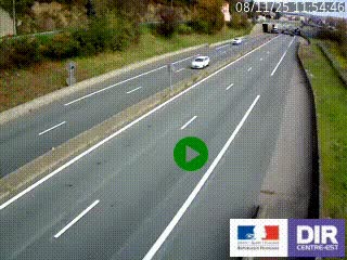 Caméra autoroutière sur l'A47 à hauteur de Givors, a proximité de Lyon. La webcam est orientée vers Lyon