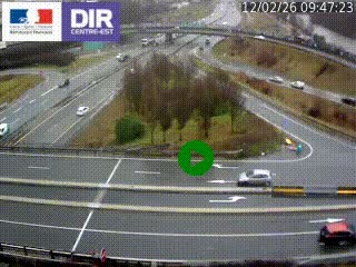 Webcam traffic à Grenoble-sud sur l'autoroute A480. Vue orientée vers l'entrée et la sortie de Grenoble