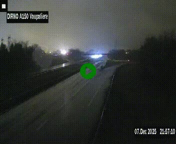 Webcam autoroute A150 à hauteur de La Vaupalière en périphérie de Rouen. Vue orientée vers Rouen
