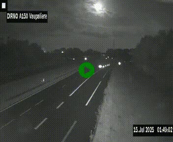 Webcam autoroute A150 à hauteur de La Vaupalière en périphérie de Rouen. Vue orientée vers Rouen