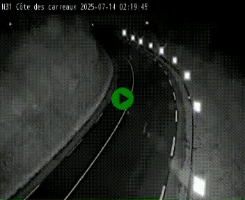 Webcam en haut de la Côte des Carreaux sur la N31 à Avesnes-en-Bray. Vue orientée vers Rouen