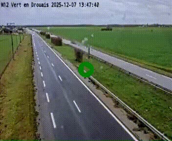 Webcam à hauteur de Vert-en-Drouais sur la N12, en périphérie de Dreux. Vue orientée vers Alençon