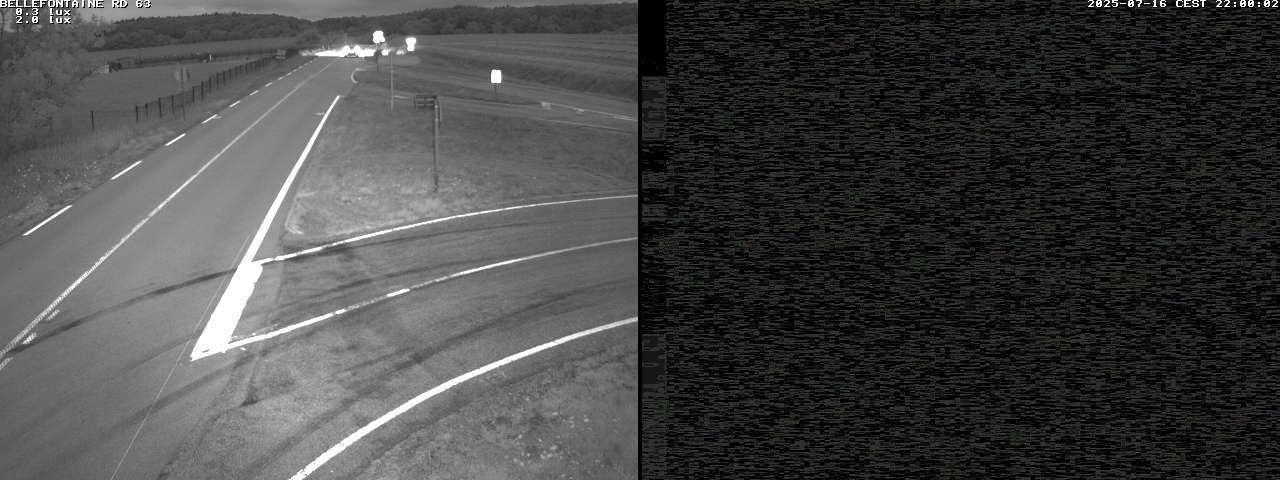 Webcam à Bellefontaine dans les Vosges à 552 mètres d'altitude sur la D63, à la jonction avec la D20A