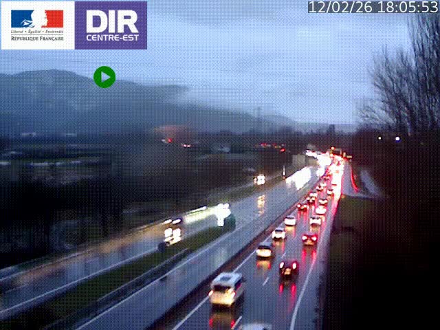 Caméra trafic à Meylan sur la Rocade-Sud de Grenoble en direction d'Aix-en-Provence