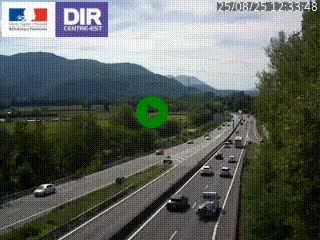 Caméra trafic à Meylan sur la Rocade-Sud de Grenoble en direction d'Aix-en-Provence