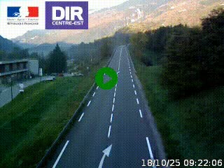 Web cam sur la N90 à Aime, en provenance de Bourg-Saint-Maurice et en direction d'Albertville