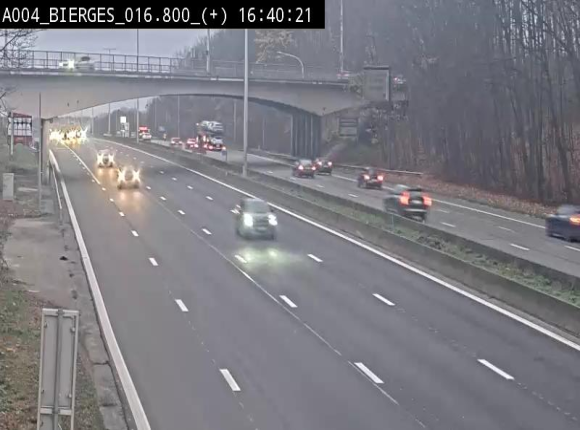 Webcam à Wavre, à hauteur de la sortie 5 Bierges. Vue orientée vers Namur