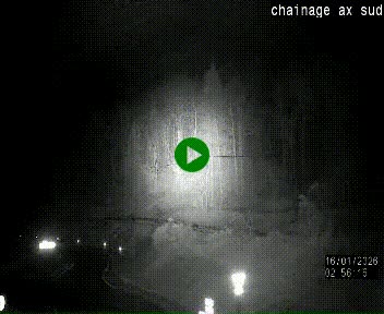 Webcam au nord d'Ax-les-Thermes au niveau de l'aire de chaînage de la N20. Vue orientée vers les Pyrénées, en direction de Pas de la Case