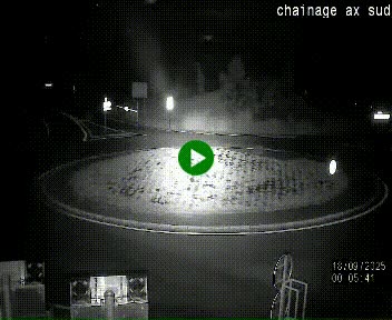 Webcam au nord d'Ax-les-Thermes au niveau de l'aire de chaînage de la N20. Vue orientée vers les Pyrénées, en direction de Pas de la Case