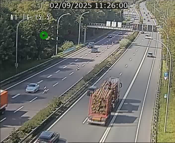 Traffic live webcam Luxembourg Munsbach - A1 direction Luxembourg - BK 15.5