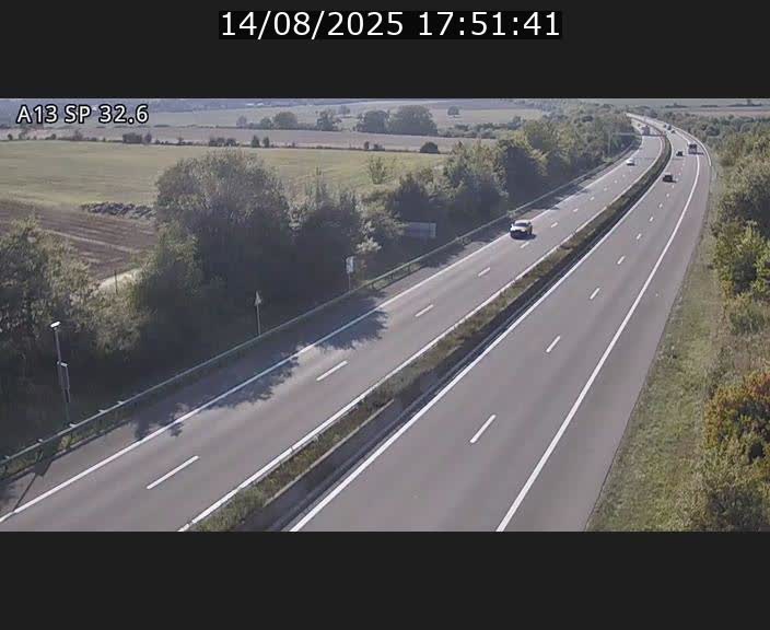 Webcam info trafic A13 à hauteur de Mondorf-les-bains. Vue orientée vers Altwies