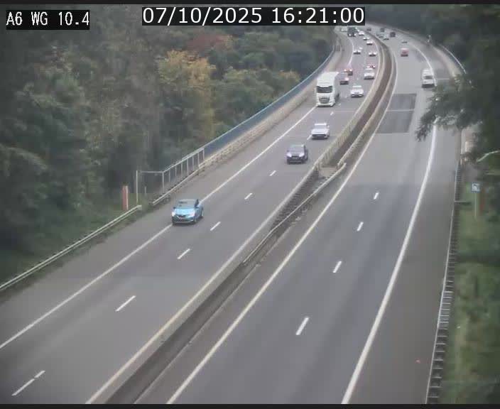 Traffic live webcam Luxembourg Mamer - A6 - BK 10.4 - direction Luxembourg/France/Allemagne