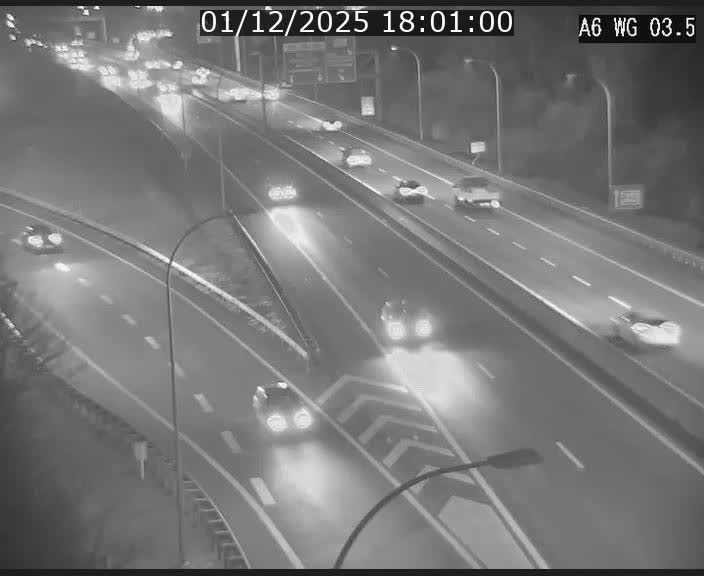 Traffic live webcam Luxembourg - Croix de Cessange - A6 - BK 3.5 - direction France/Allemagne