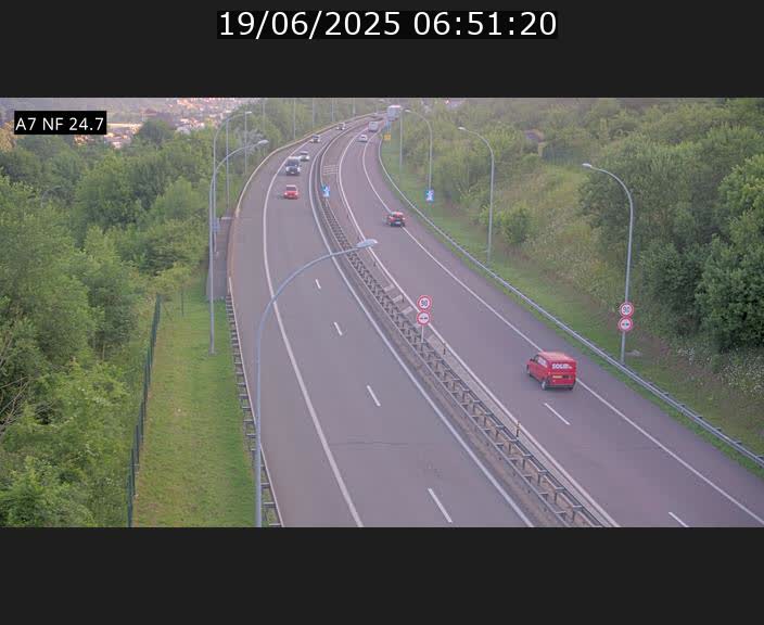Caméra trafic Luxembourg - A7, Schieren direction Mersch