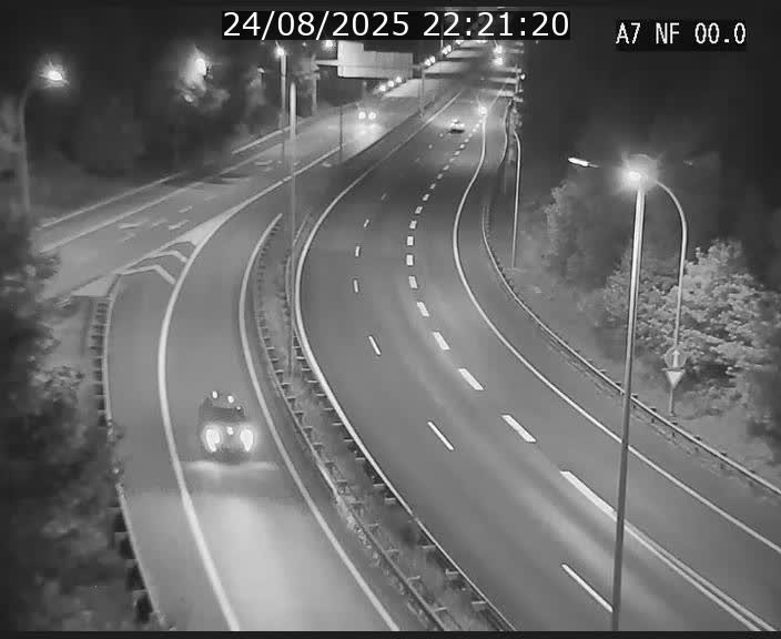 Caméra autoroute Luxembourg A7 - Echangeur A1/A7 Grünewald direction Tunnel Stafelter