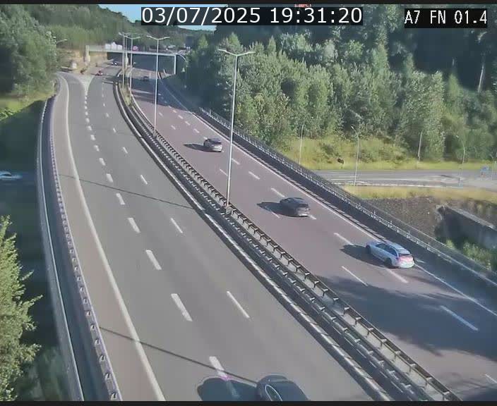 Caméra autoroute Luxembourg A7 - Tunnel Stafelter - direction Echangeur Grünewald