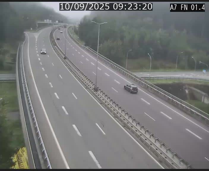 Caméra autoroute Luxembourg A7 - Tunnel Stafelter - direction Echangeur Grünewald