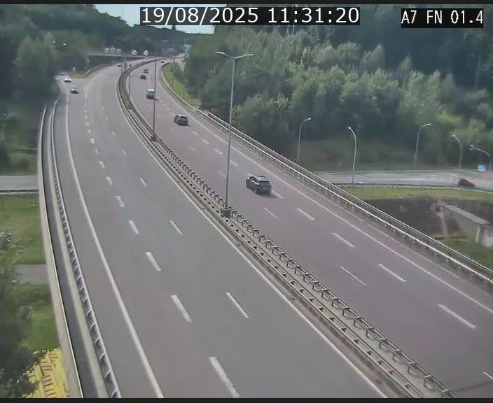 Caméra autoroute Luxembourg A7 - Tunnel Stafelter - direction Echangeur Grünewald