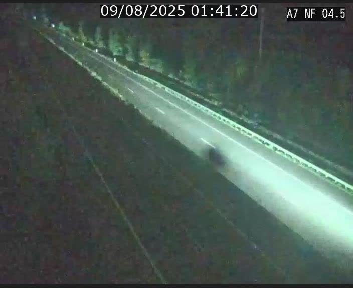 Caméra autoroute Luxembourg A7 - Passage à gibier Rëngelbour - direction Tunnel Grouft