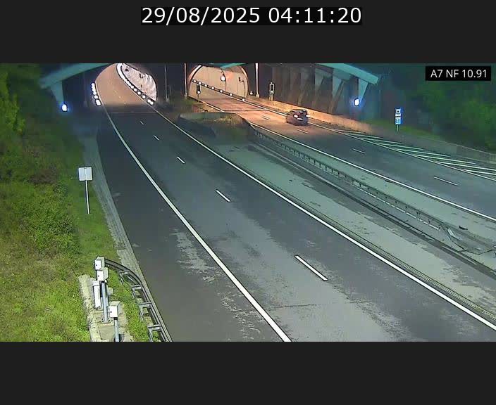 Caméra trafic Luxembourg - A7, Tunnel Gousselerbierg, entrée sud, direction Mersch