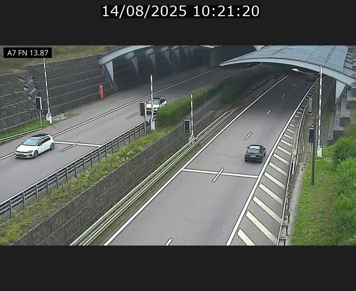 Caméra trafic Luxembourg - A7, Tunnel Gousselerbierg, entrée nord, direction Lorentzweiler