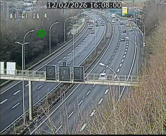 Traffic live webcam Luxembourg Hamm - A1 direction Sandweiler - BK 6.4