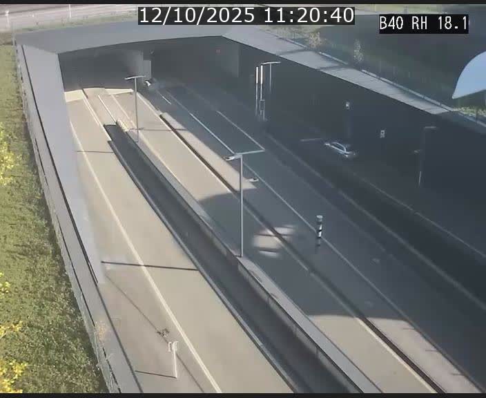 Webcam sur la route de contournement d'Esch-Belval avant le tunnel Central Gate au niveau de la porte de France et du radar fixe