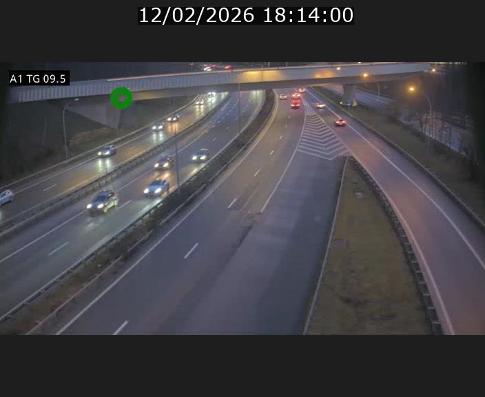 Traffic live webcam Luxembourg Jonction Grünewald - A1 direction Luxembourg-ville - BK 9.5