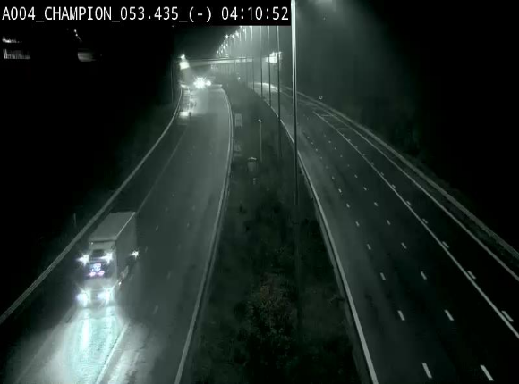 Webcam E411 à Champion, à proximité de Namur. Vue orientée vers Bruxelles